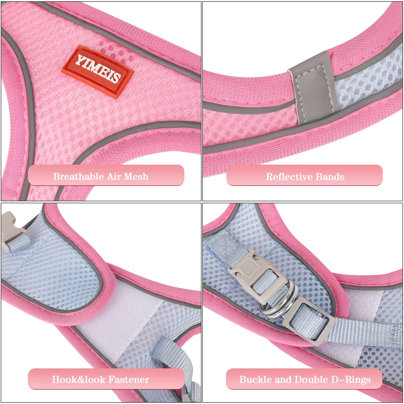 Harnais anti-traction YIMEIS, contrôle sans tirage pour promenades sans stress.