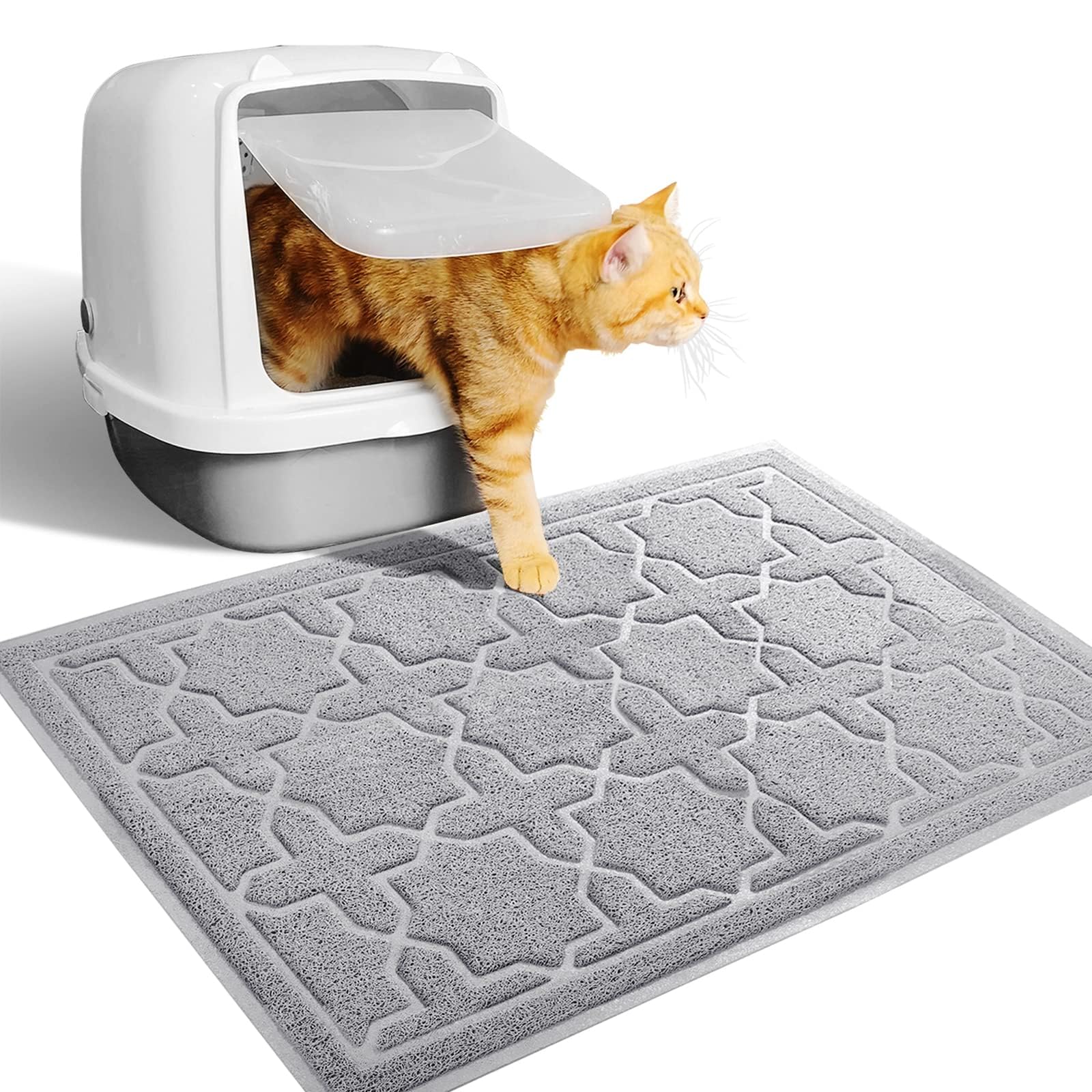 Tapis Yimobra pour chat sous litière capturant les grains et protégeant le sol