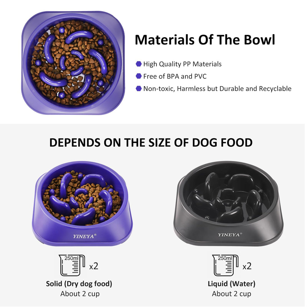 Bol lent plastique alimentaire YINEYA durable, sûr pour l’alimentation canine