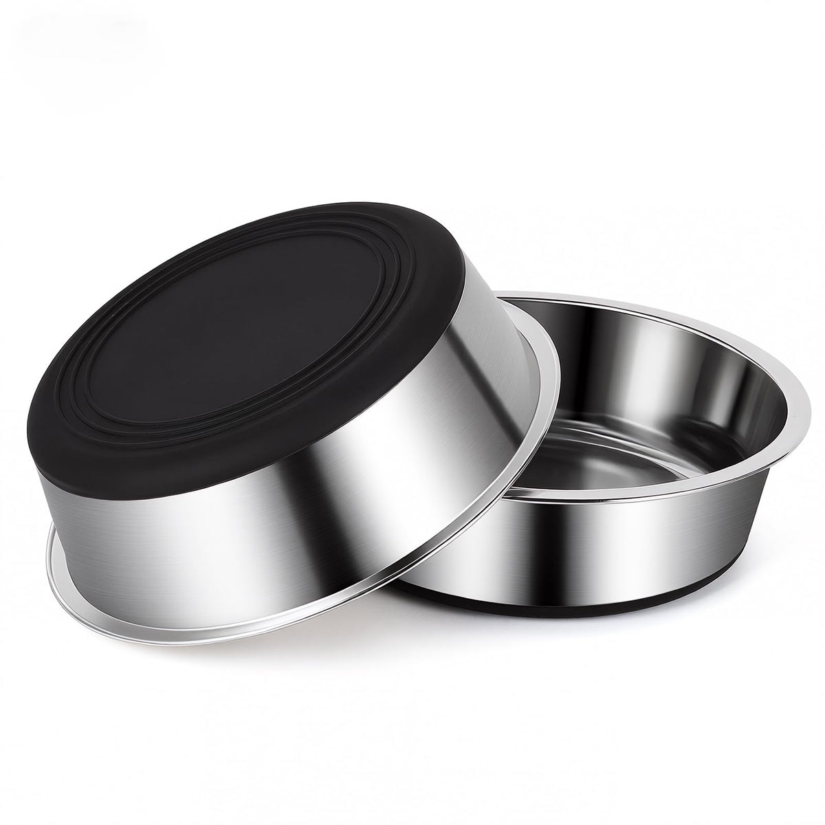 Gamelles Yingfan en inox avec base caoutchouc anti-glissement, lot 2-pack.
