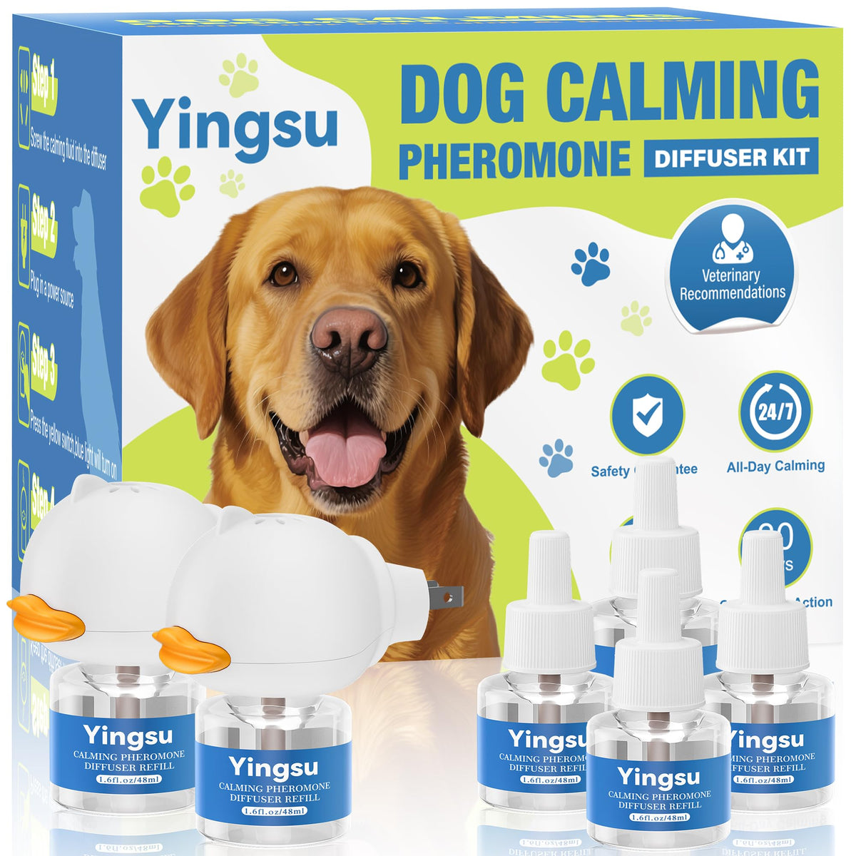 Diffuseur Yingsu chien 8-en-1 pour apaiser et rassurer votre compagnon