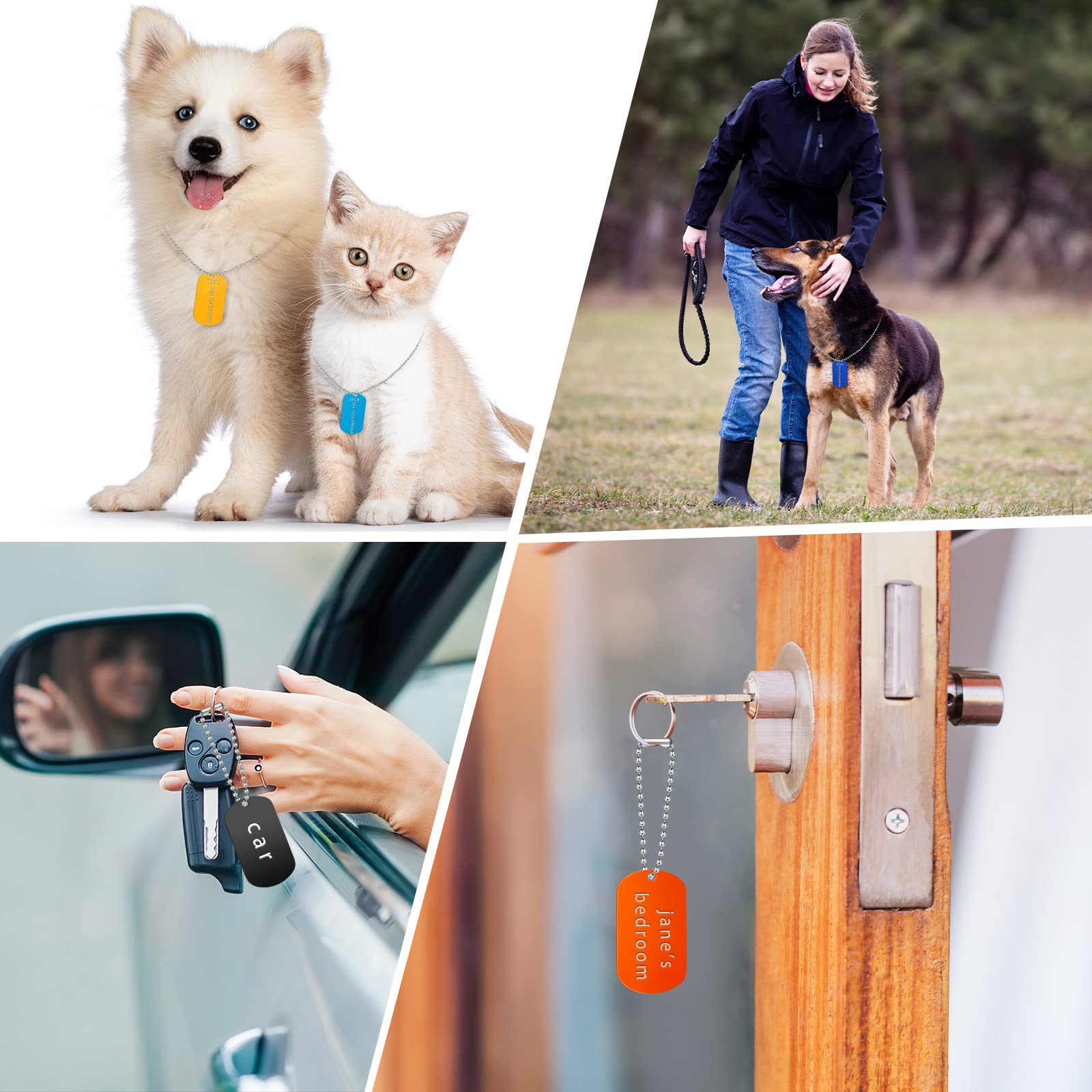 Accessoires Yinkin pour plaques d'identification animales, idéales comme porte-clés