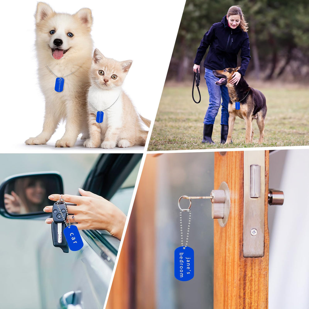 Emballage Yinkin: étiquettes en aluminium bleues prêtes à personnaliser.