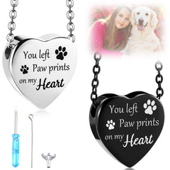 Pendentif Yinkin argent avec empreinte-patte-coeur, mémoire durable du compagnon.
