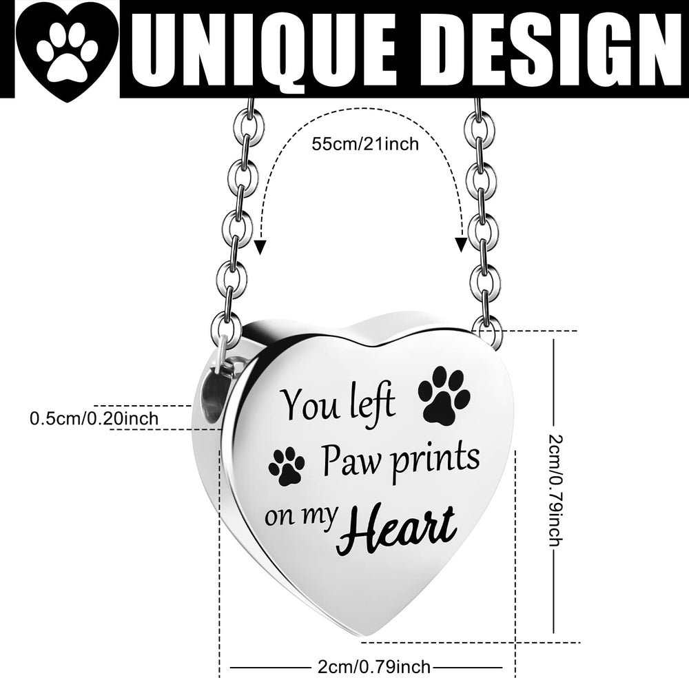 Pendentif Yinkin noir avec empreinte-patte-coeur, garde le souvenir près du cœur.