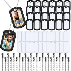 Pendentifs d'identification en aluminium blanc Yinkin prêts pour personnalisation par sublimation.