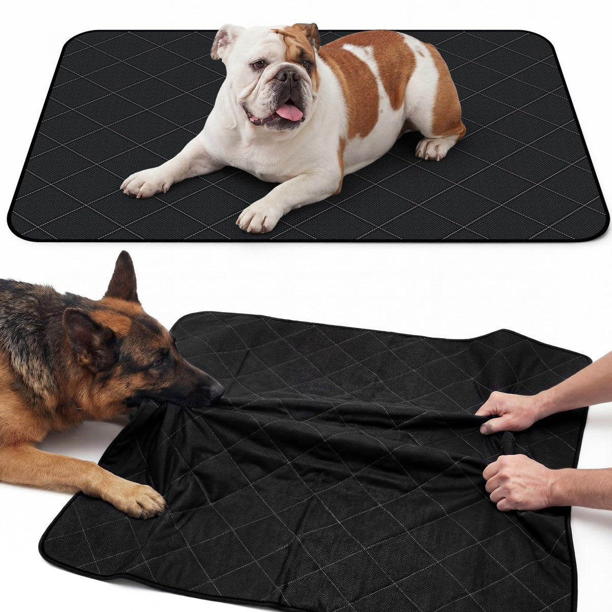 Tapis Yinkin indestructible pour chien, face montrant durabilité et confort en caisse.