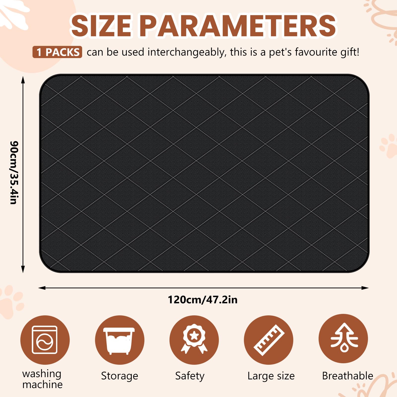 Tapis Yinkin avec revêtement imperméable, idéal pour accidents et usage extérieur.