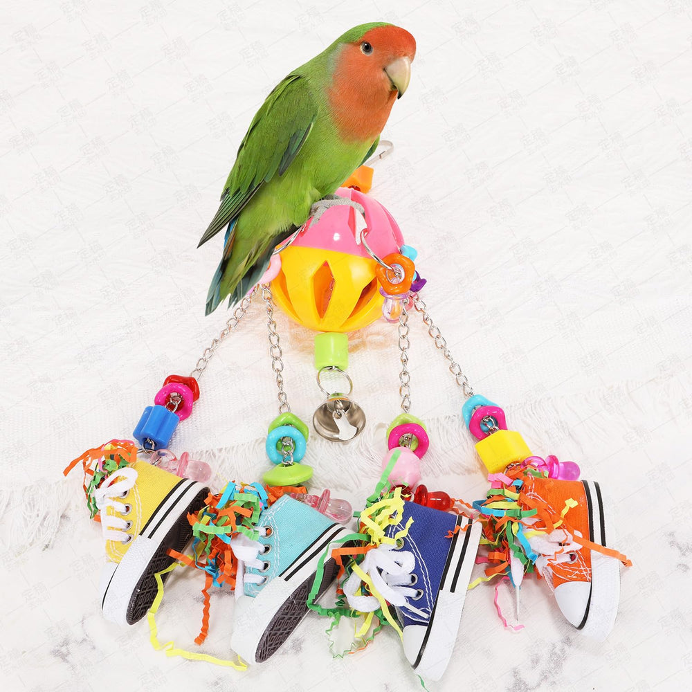 Jouet YinMeiRen Mini Sneakers Colorés, stimulation et activité pour l'oiseau.