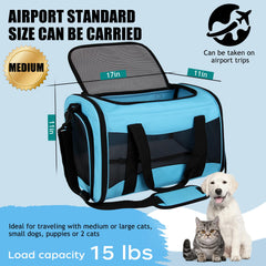 Porte-animaux Yipincover bleu avec entrées doubles pour accès facile.