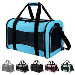 Porte-animaux Yipincover bleu, confort de voyage pour petits chiens et chats.