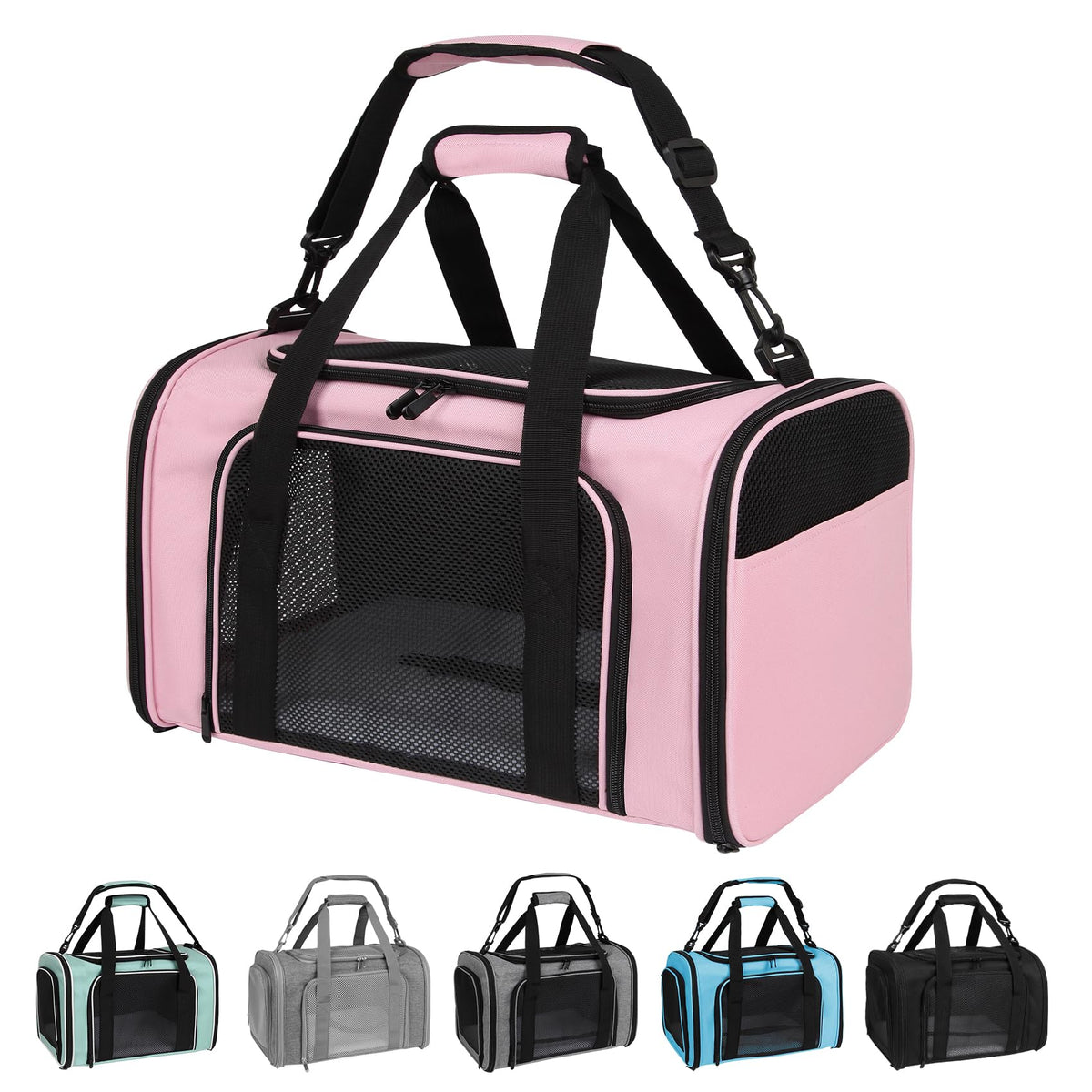 Porte-chat Yipincover rose moyen, transport sûr et confortable pour petit animal.