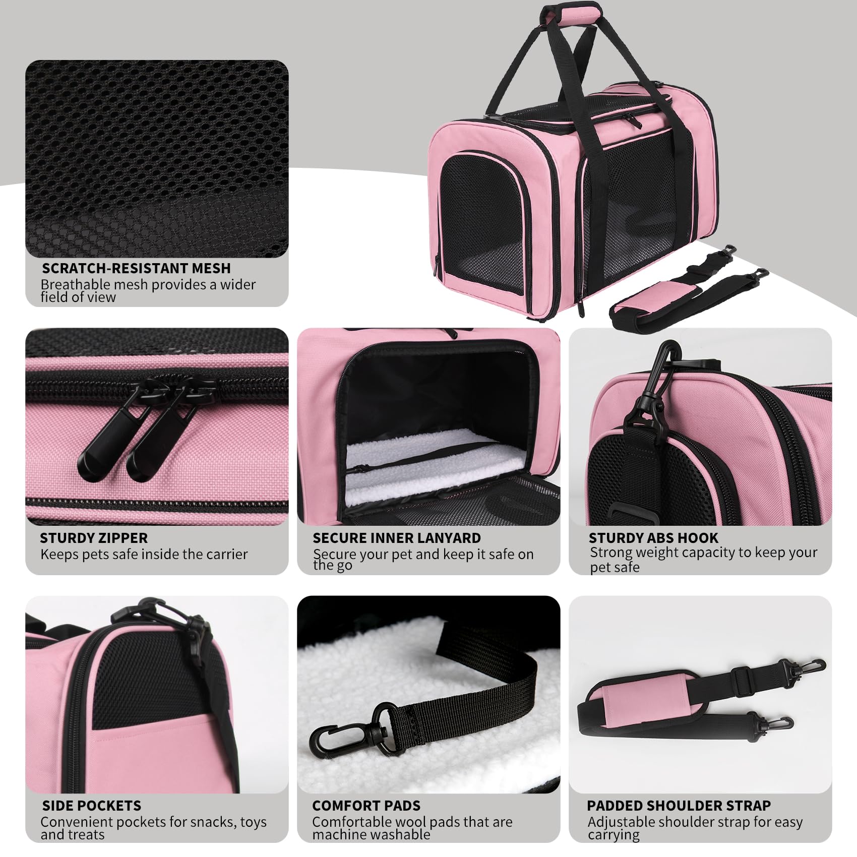 Porte-chat Yipincover, fenêtre mesh pour bonne ventilation et confort.