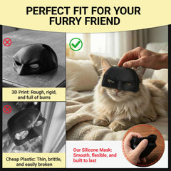 Masque chat silicone doux Yipintang, matière douce et confortable pour le visage du chat.