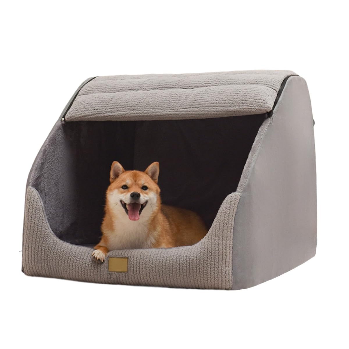 YISLEND maison chien intérieur gris XL, refuge douillet pour repos et sécurité