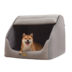 YISLEND maison chien intérieur gris XL, refuge douillet pour repos et sécurité
