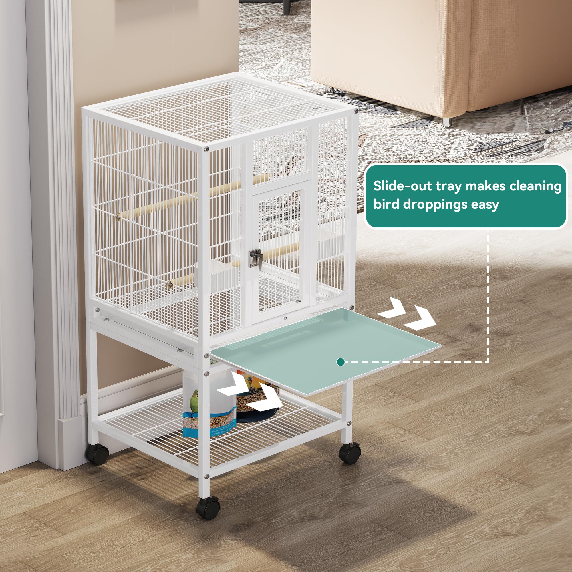 Bac alimentaire plastique blanc YITAHOME pour nourrir facilement vos oiseaux.
