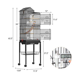 Cage YITAHOME avec roulettes à 360°, déplacement facile.