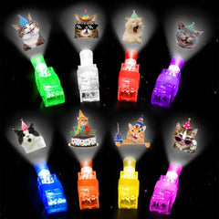 Lumières pour doigts Yizeda avec motifs chat, décor lumineux d'anniversaire