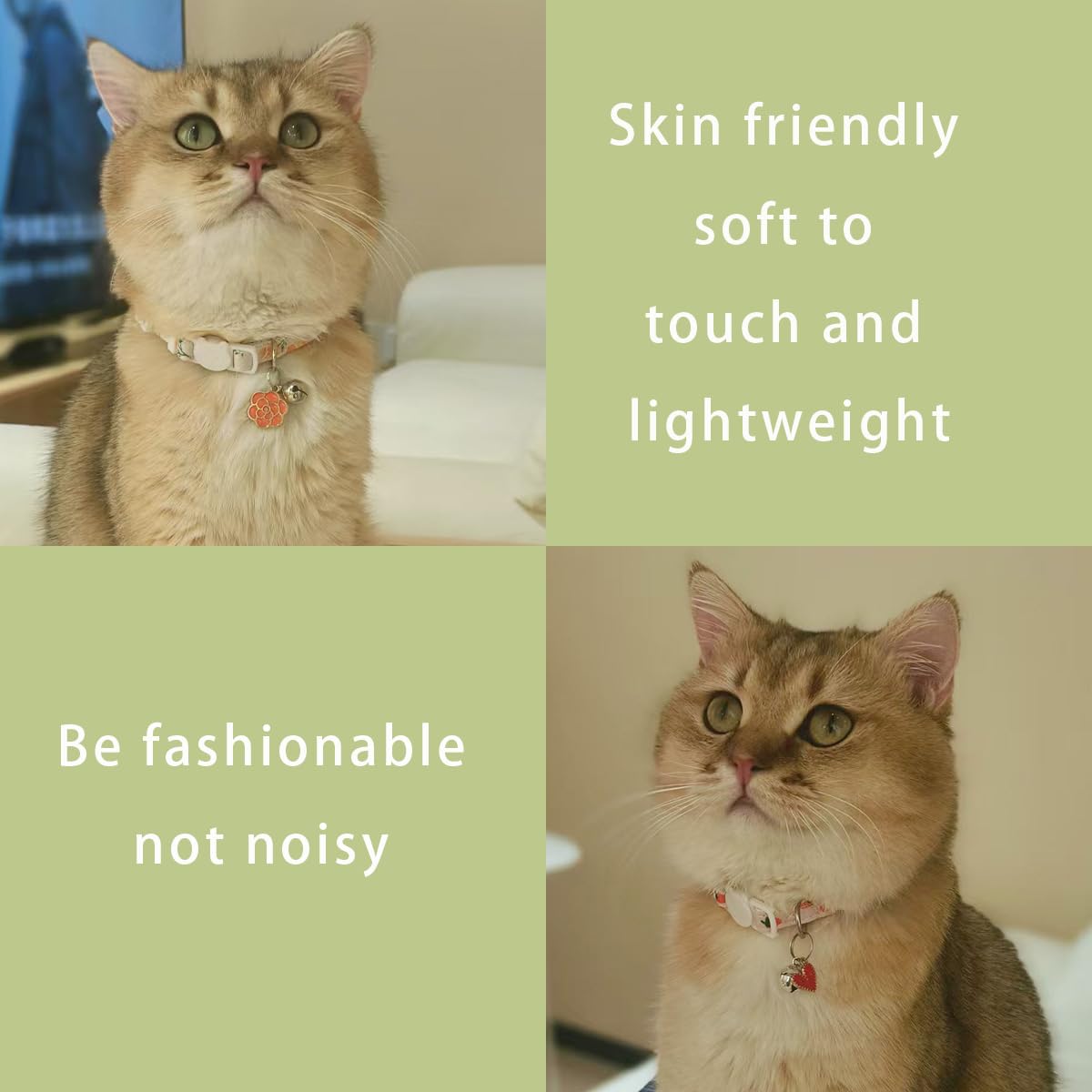 Collier Yizepet chat design mignon avec clochette amovible, look charmant.