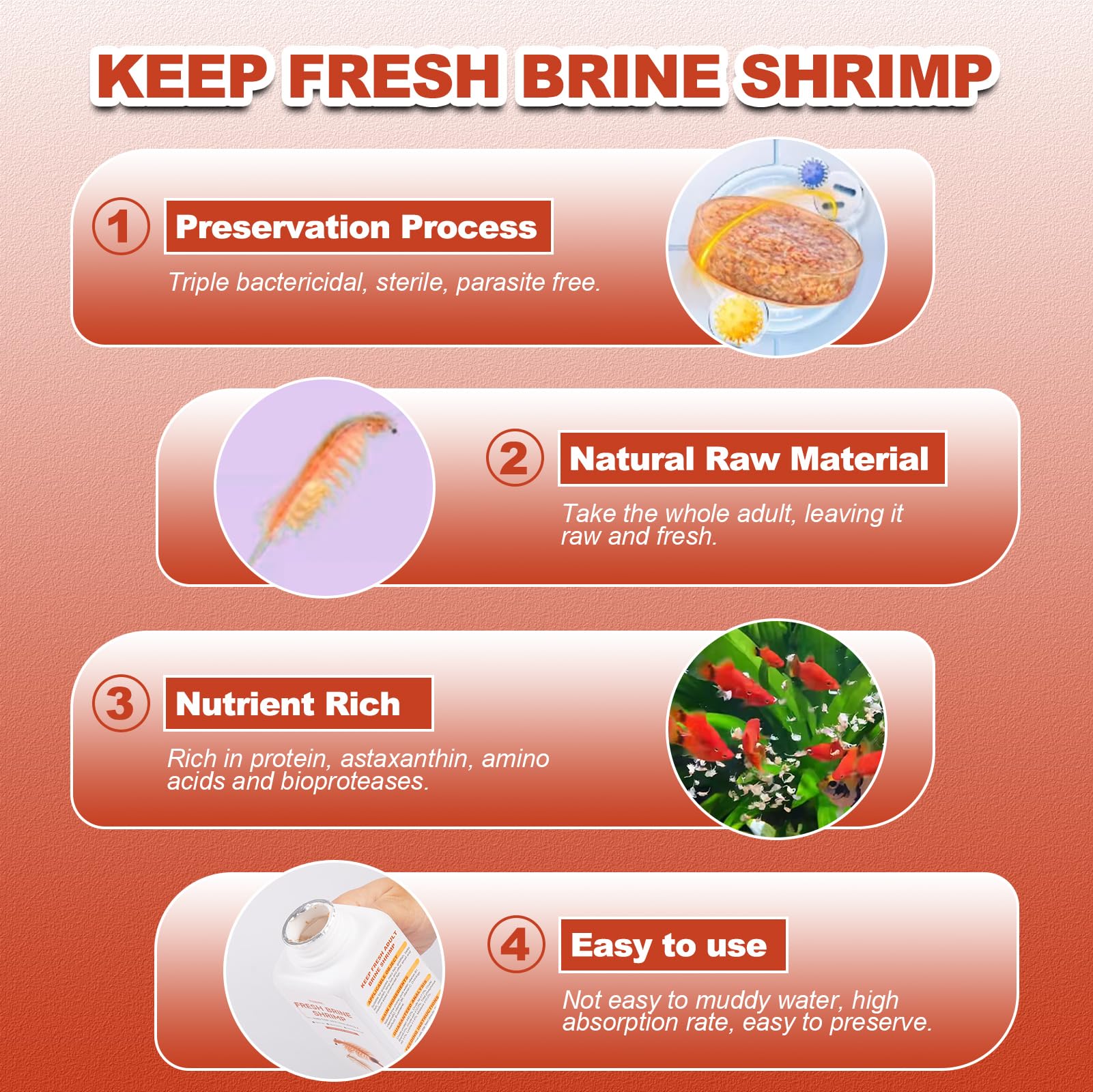 Yizeril Brine Shrimp: protéine élevée pour l'énergie des poissons.