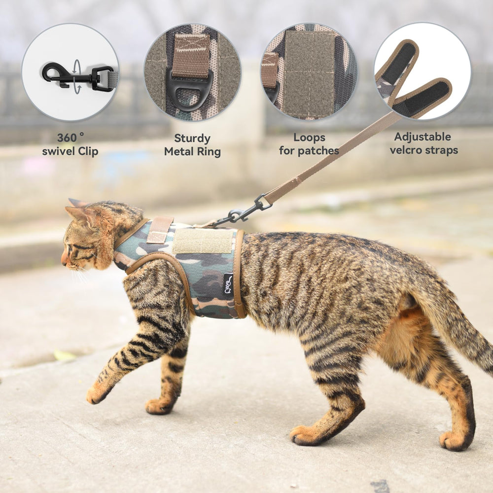 Fermeture velcro robuste anti-fuite sur le harnais Yizhi Miaow.