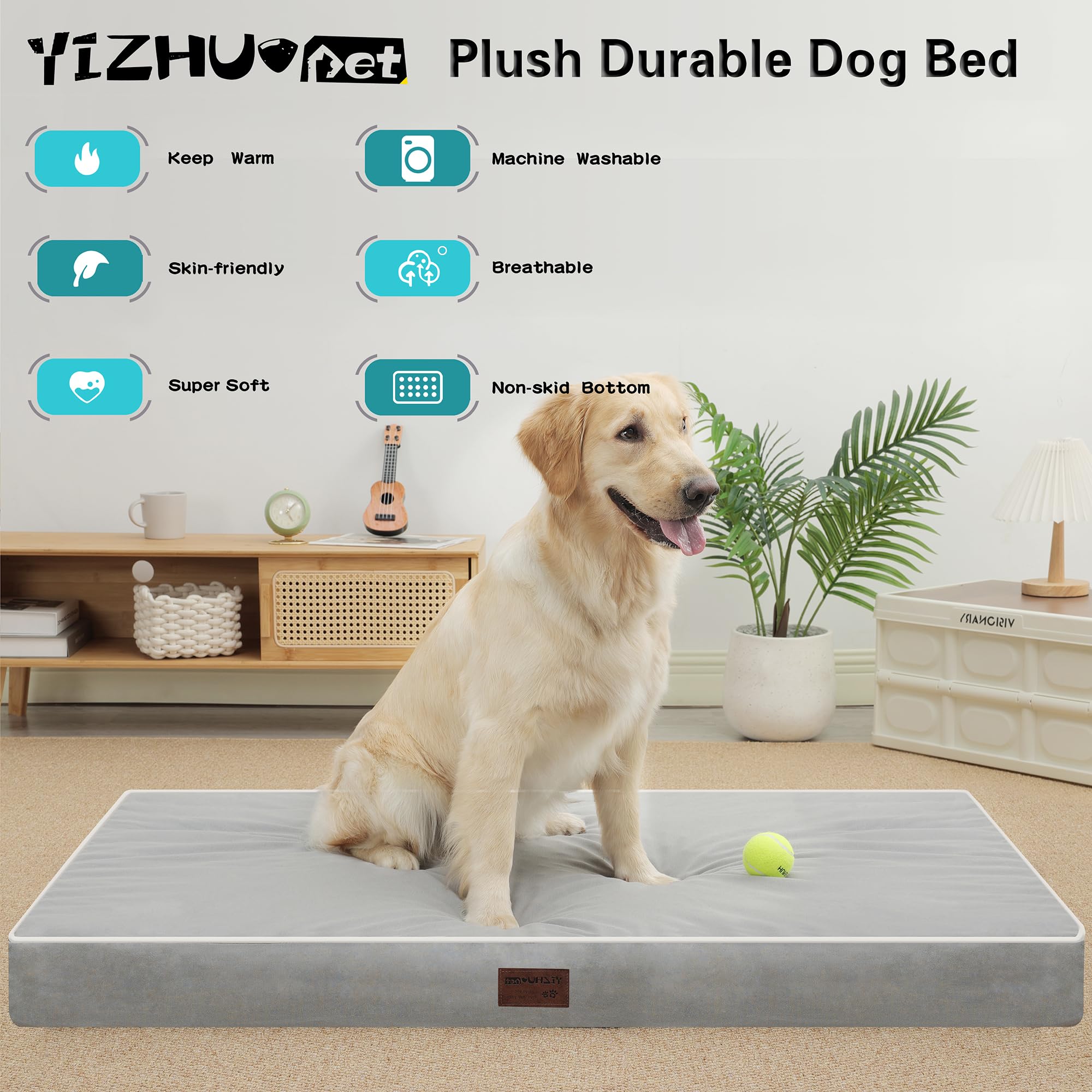 YIZHUOPET mousse orthopédique nid-dabeille pour soutien.