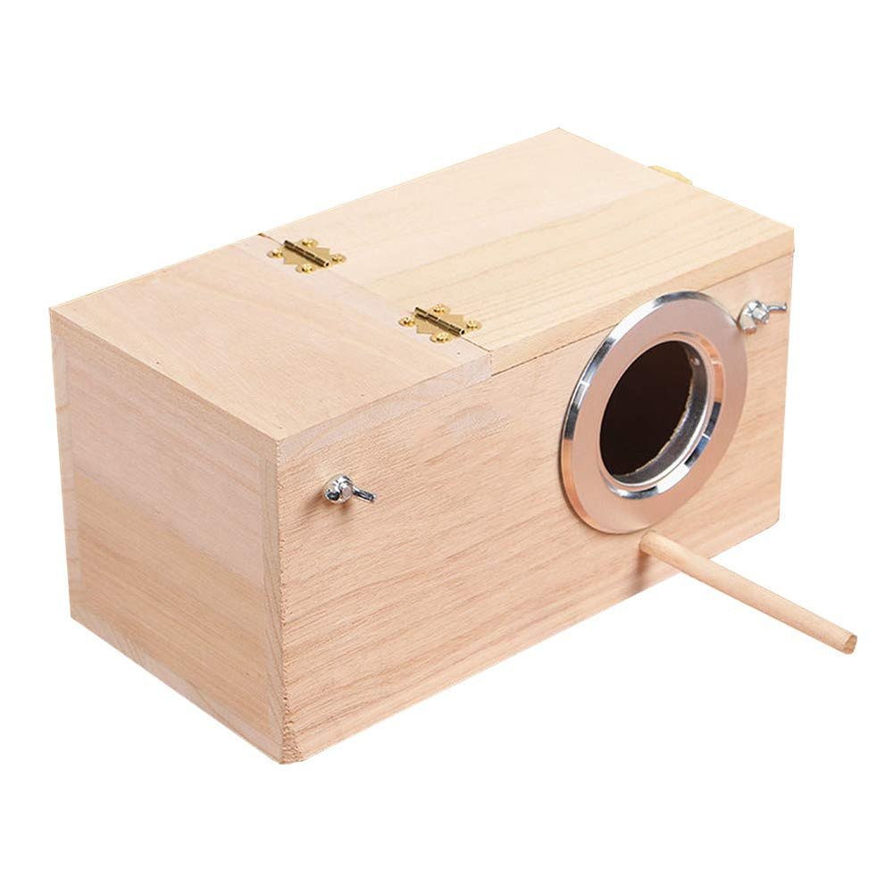 Nid YJJKJ pour perroquets en bois naturel, chaleur et securite pour les oiseaux.
