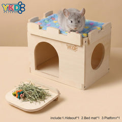 YKD Castle Chinchilla House dimensions : taille adaptée pour chinchilla et hamsters.