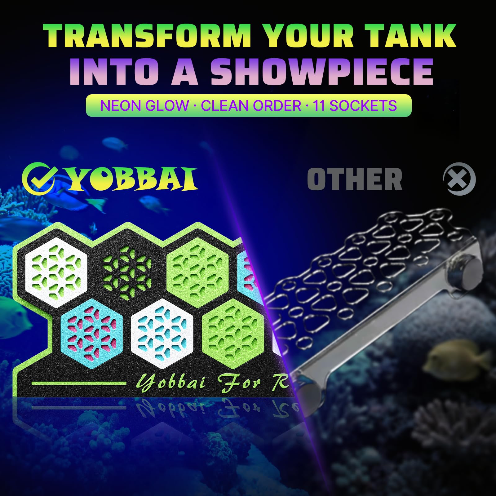Dispositif Yobbai avec 11 emplacements pour fragments et organisation personnalisable.