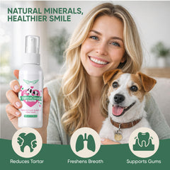 Minéraux naturels Milolabco visibles, soutenant l'équilibre buccal des chiens.