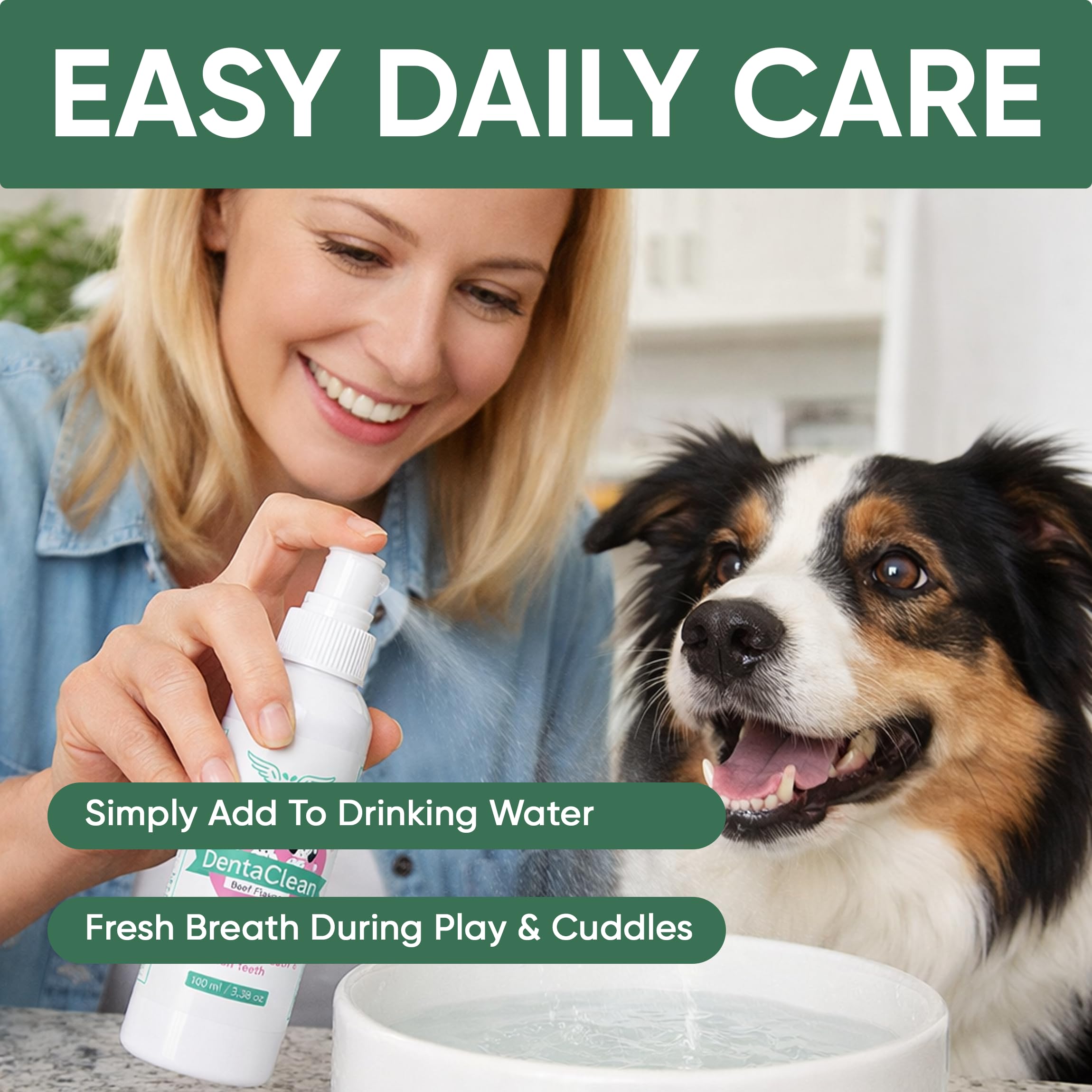Soin des gencives grâce au spray Milolabco pour chien.