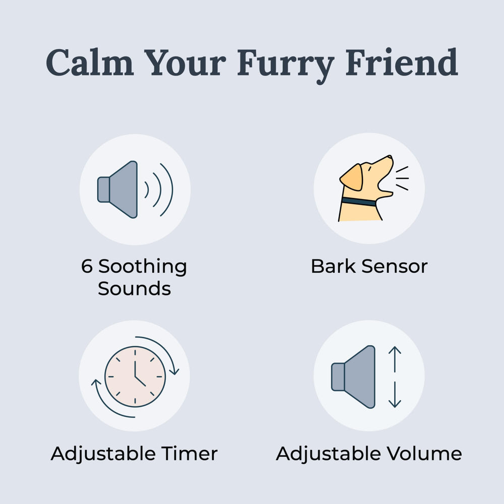Pawzz Yogasleep: bouton-volume et minuterie, réglages simples pour votre chien.