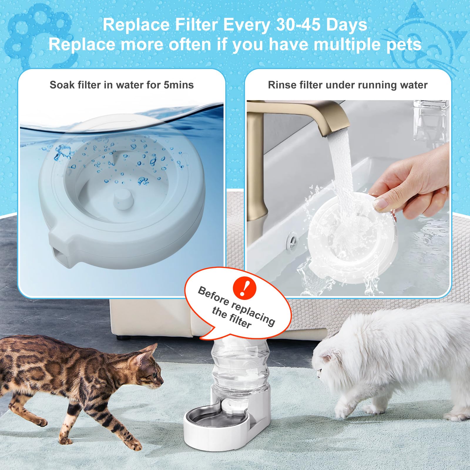 YOIHABV filtre compatible distributeur animaux: conçu pour chiens et chats.