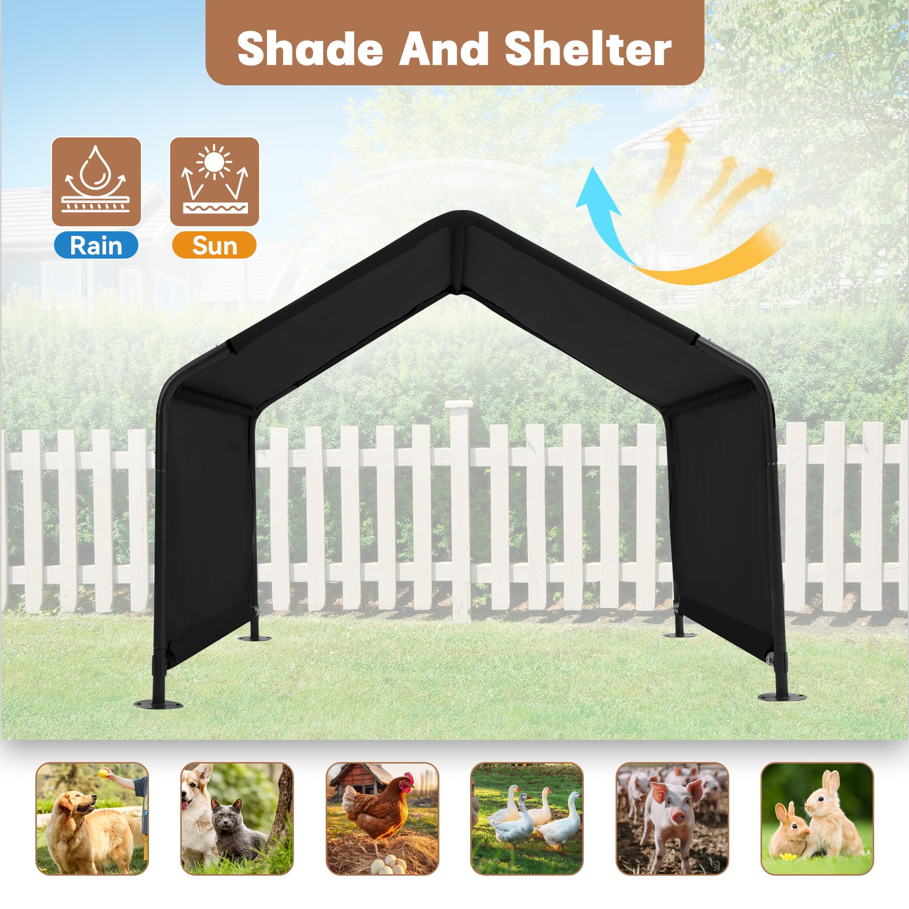 Yokaniwa tente ombre pour chien offrant protection solaire.