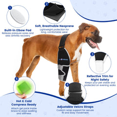 Yolowbaas support épaule et coude pour chien, respirant et léger.