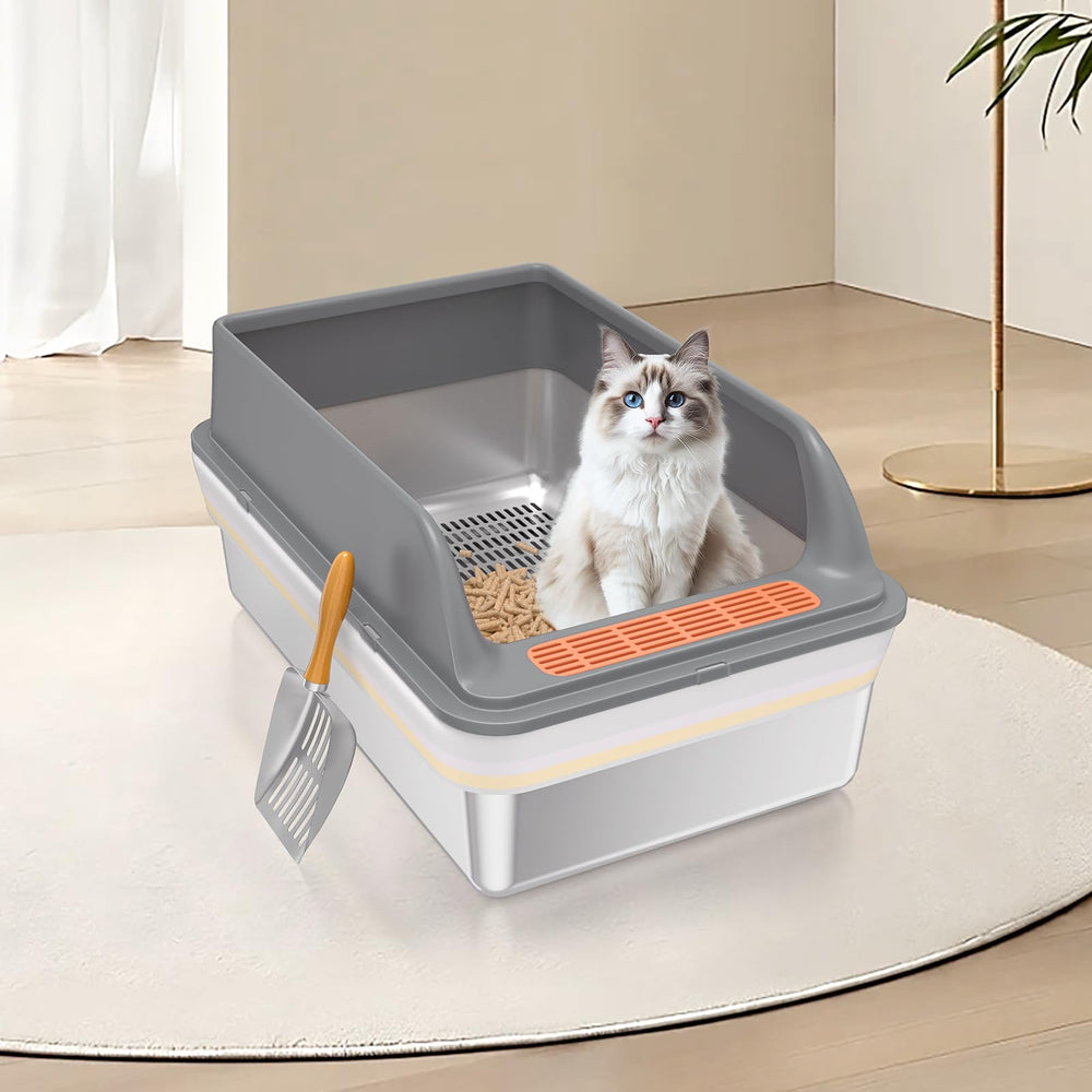 Yoochee accessoires litière inox: pelle robuste et tapis anti-poussière.