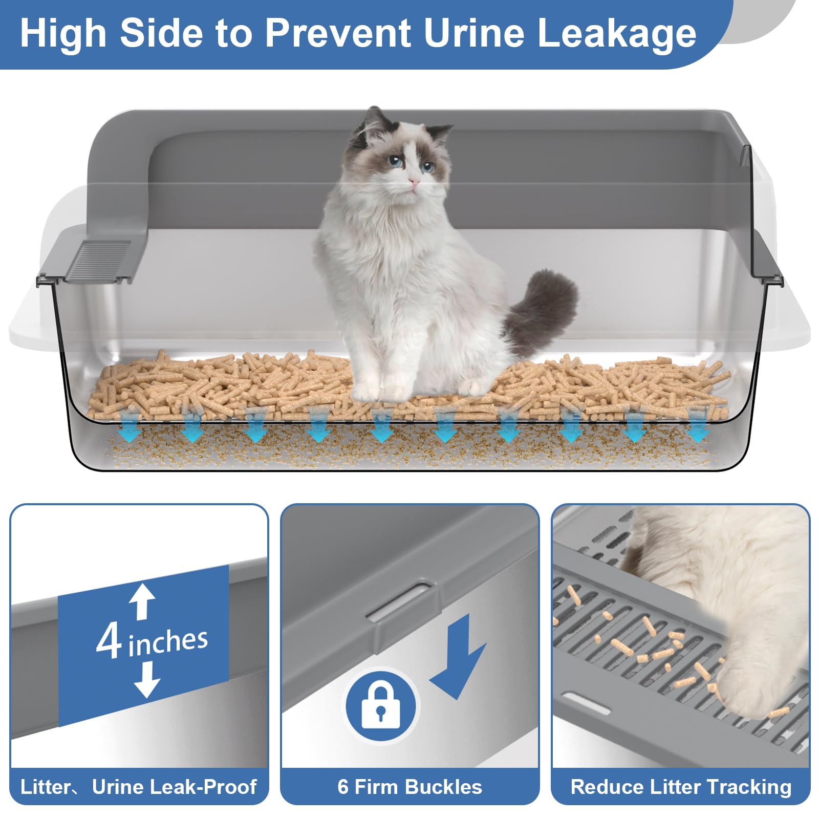 Yoochee base-litiere 28x20 offre un espace spacieux pour grands chats