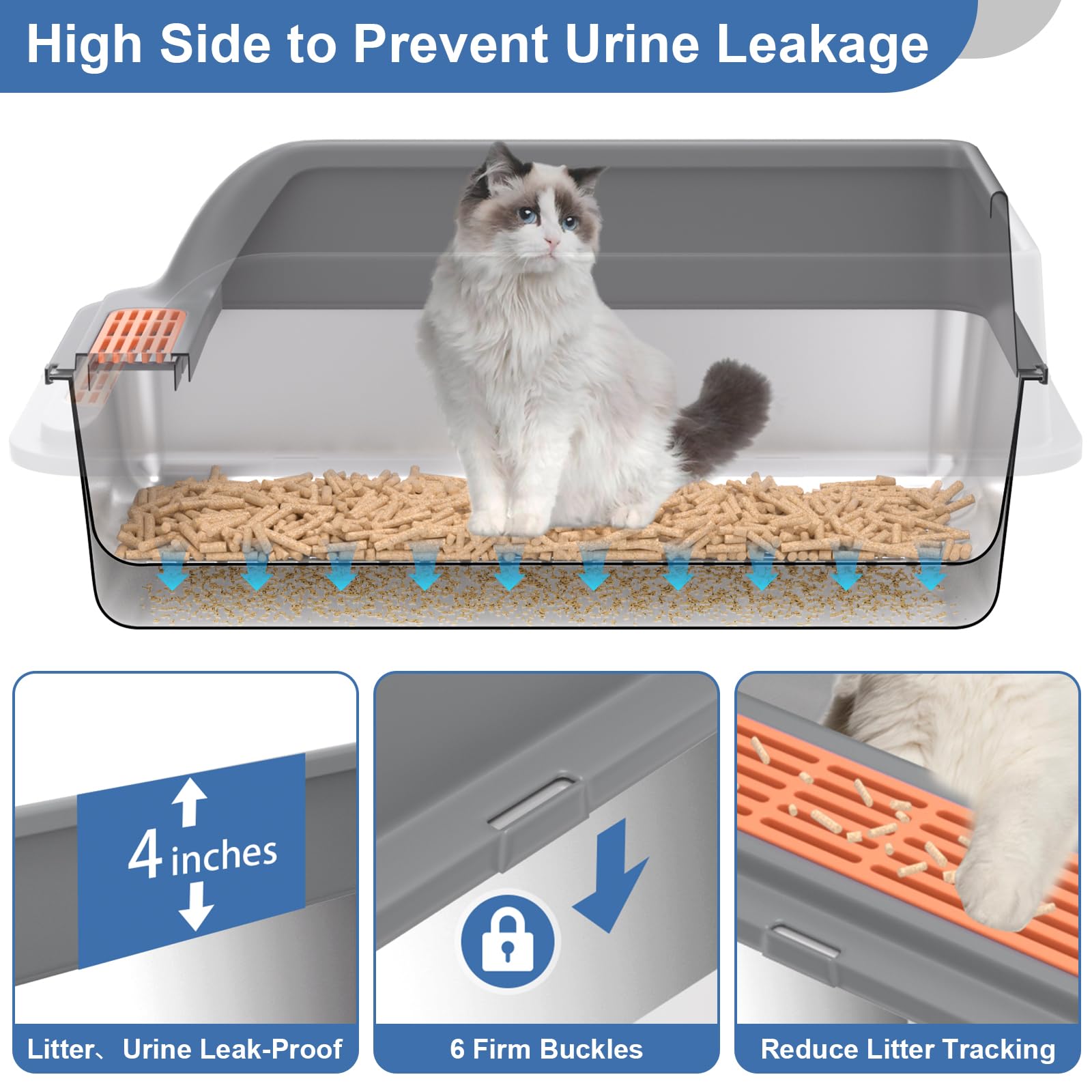 Yoochee litière inox base grande: espace pour pellets et litière.