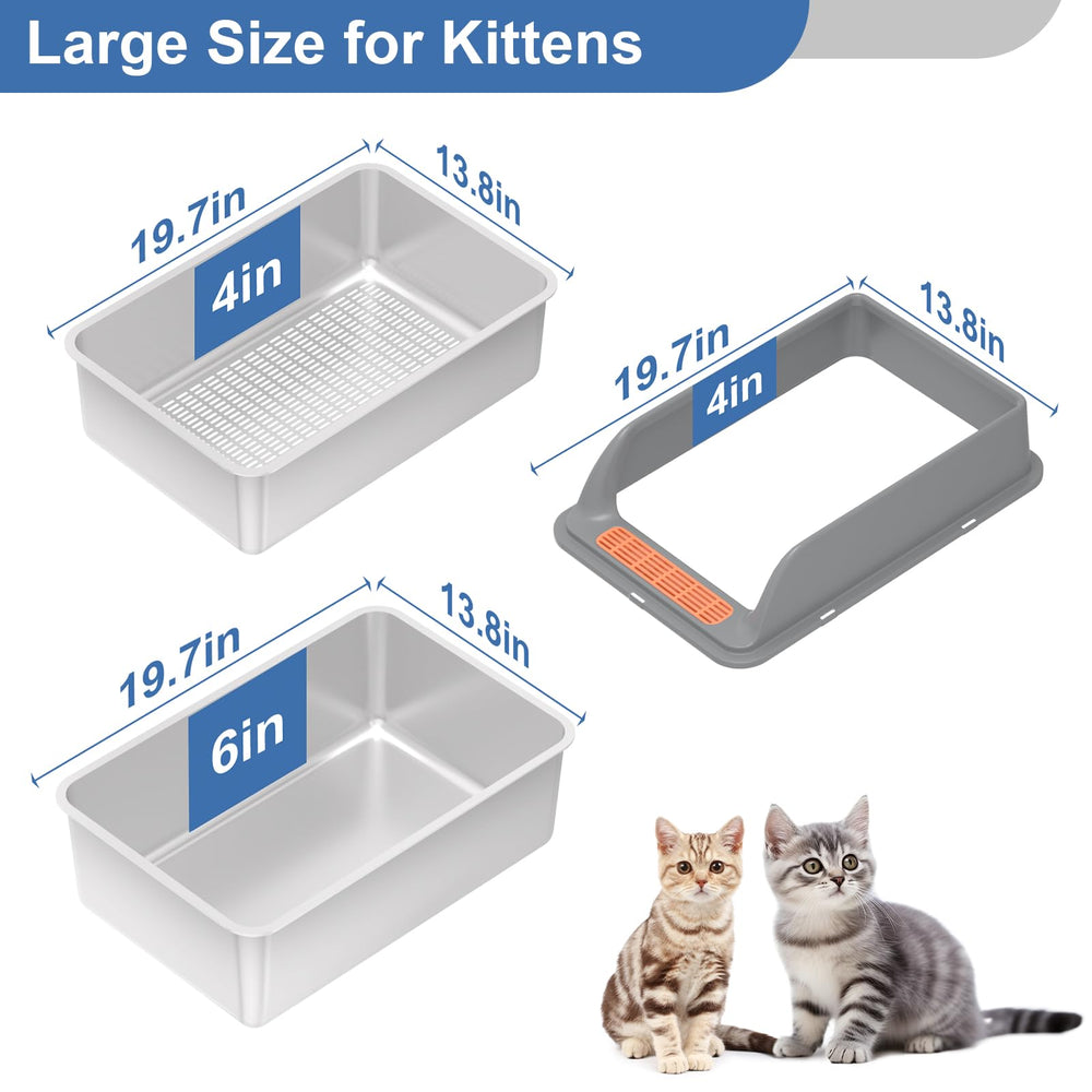 Yoochee litière inox couvercle à 6 boucles: sécurité et intimité du chat.