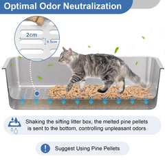 Yoochee tamiseur litière granulés de pin 2x0,5 cm — filtration efficace.