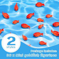 Décor d’aquarium compact avec poissons rouges, facile à placer dans vos créations.