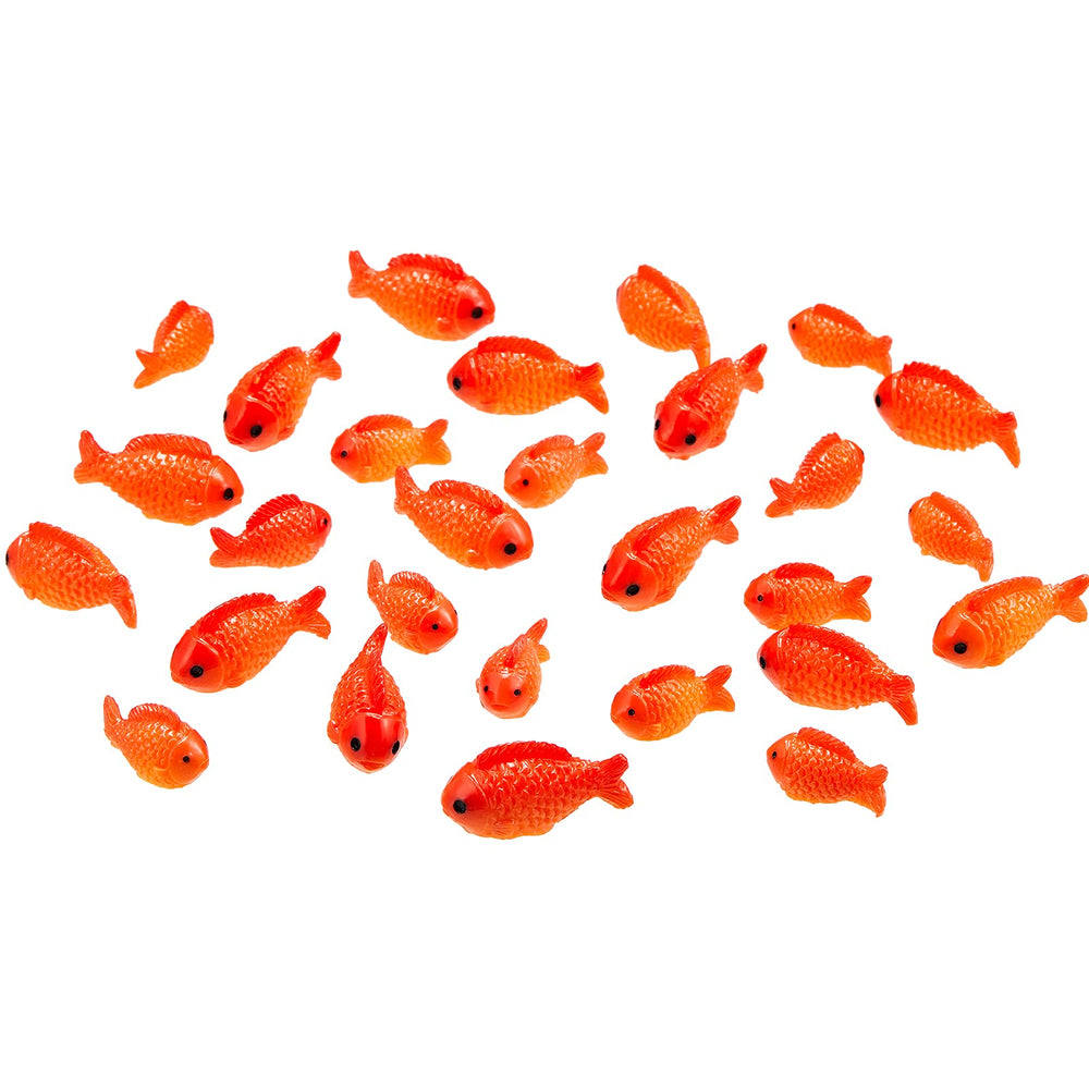 Poissons rouges miniatures Yookeer, ensemble de 36, parfait pour un décor de bocal vivant.