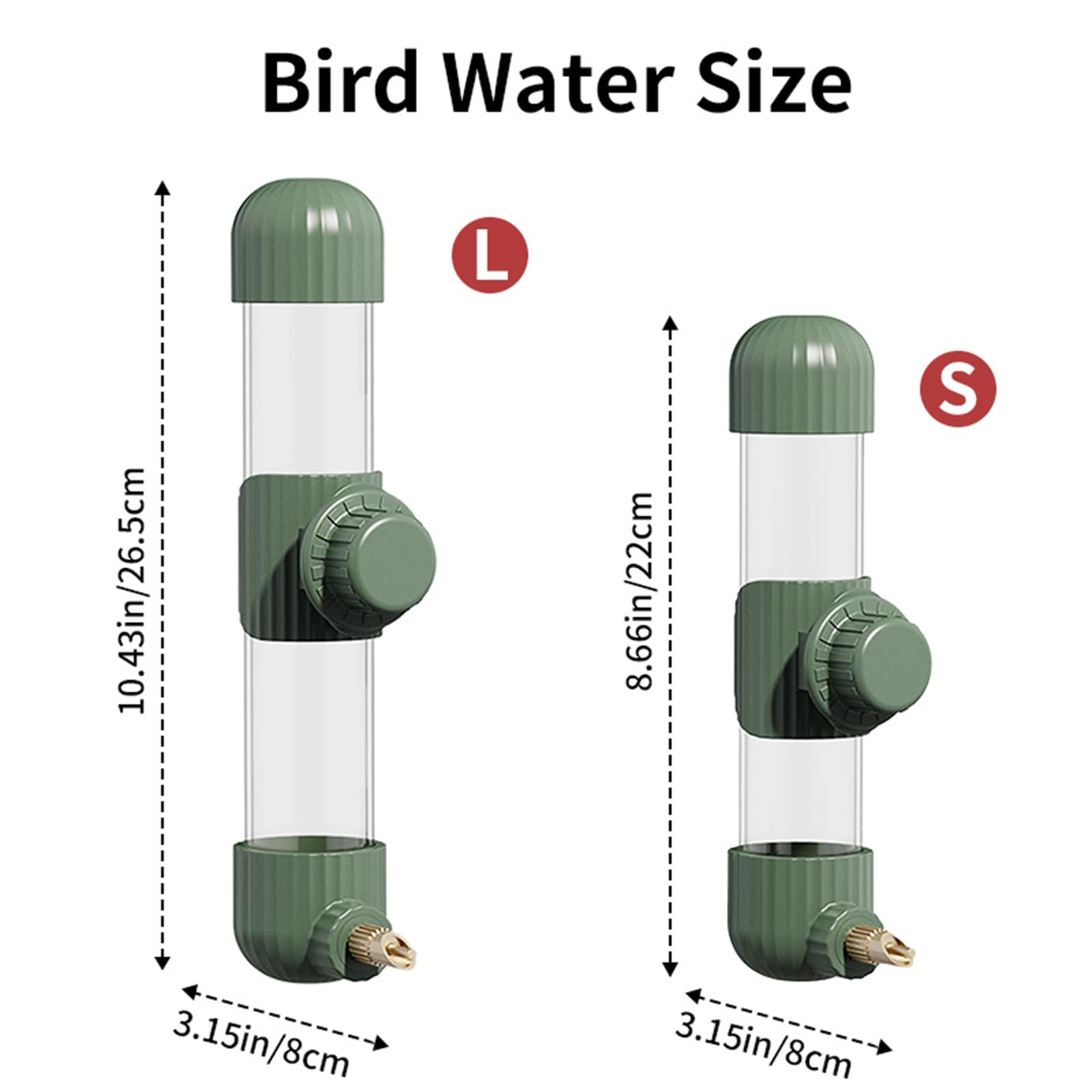 Deux tailles disponibles: 280 ml et 220 ml pour petits et moyens oiseaux
