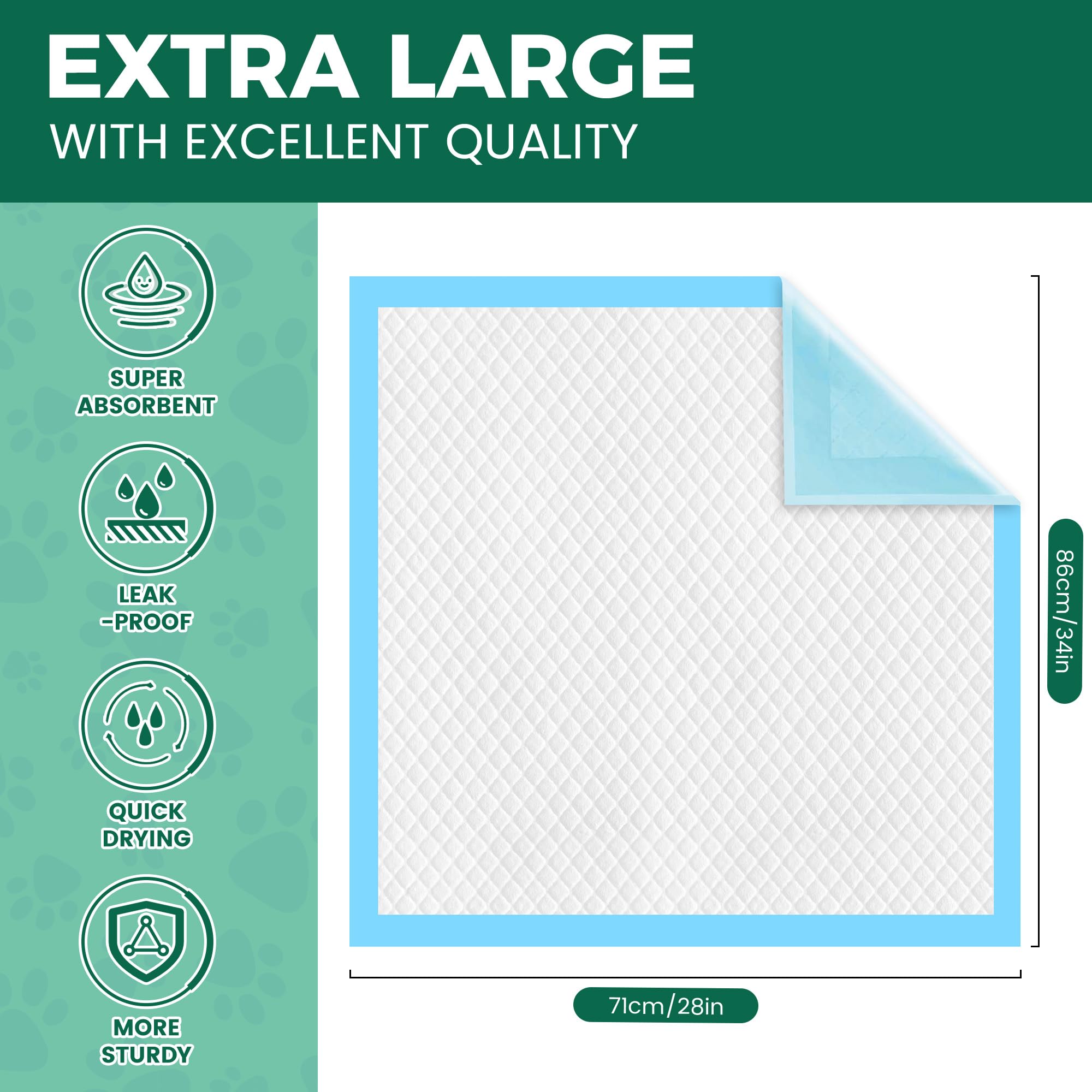 Coussinets YOPETKI XL 28x34 grande taille pour chiens et chiots.