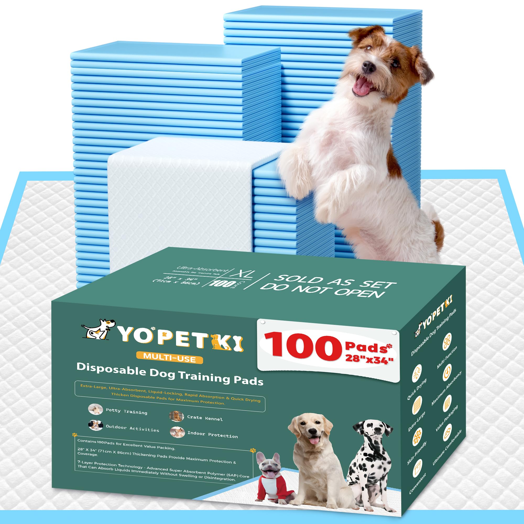 Tapis-pipi chien extra-large 28x34 de YOPETKI, absorption rapide pour propreté durable.