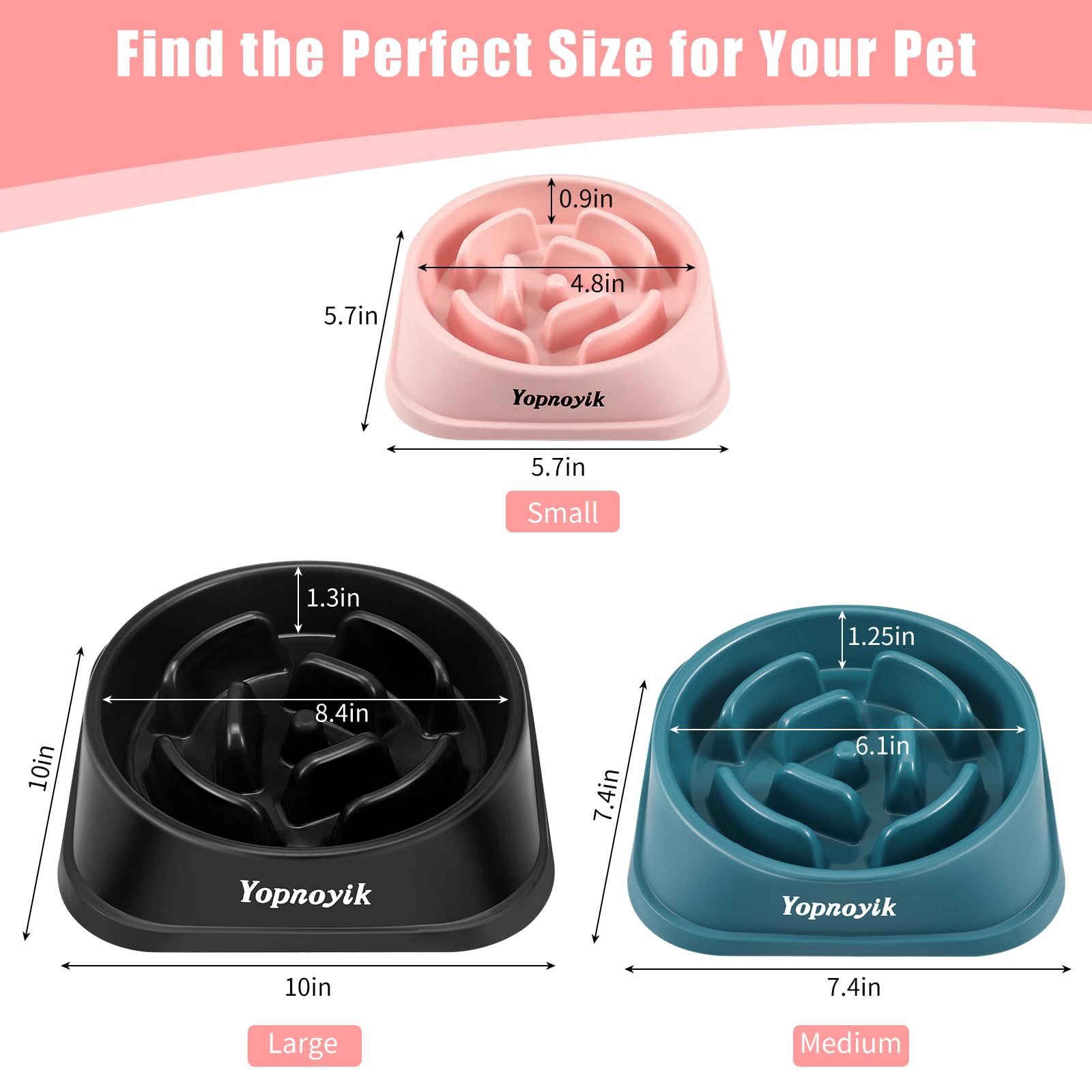 Bol antiglisse Yopnoyik pour chien avec base stable