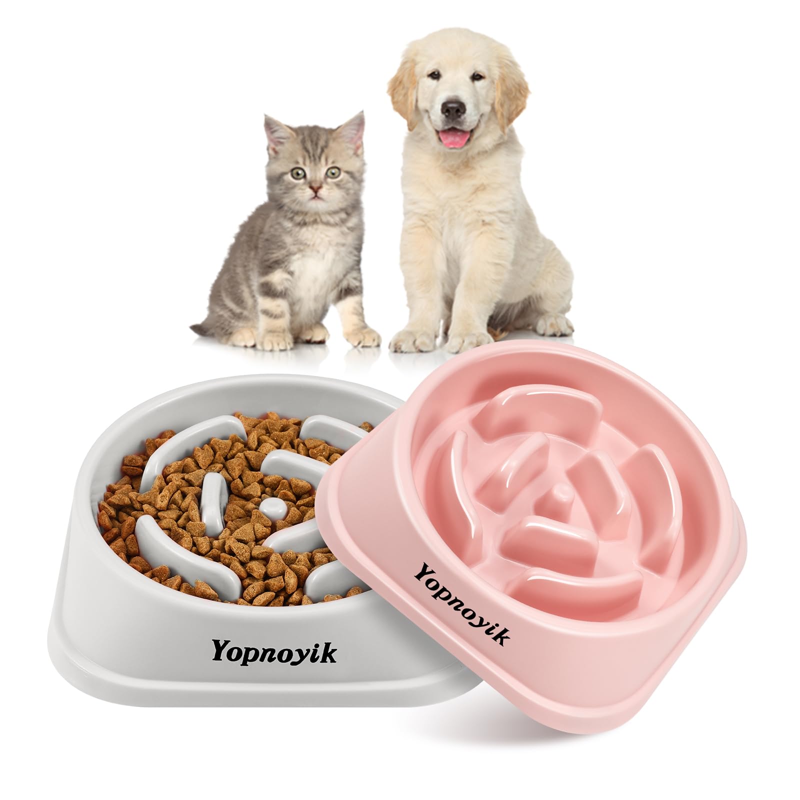 Bol lent Yopnoyik pour chien, conception spirale ralentissant le repas