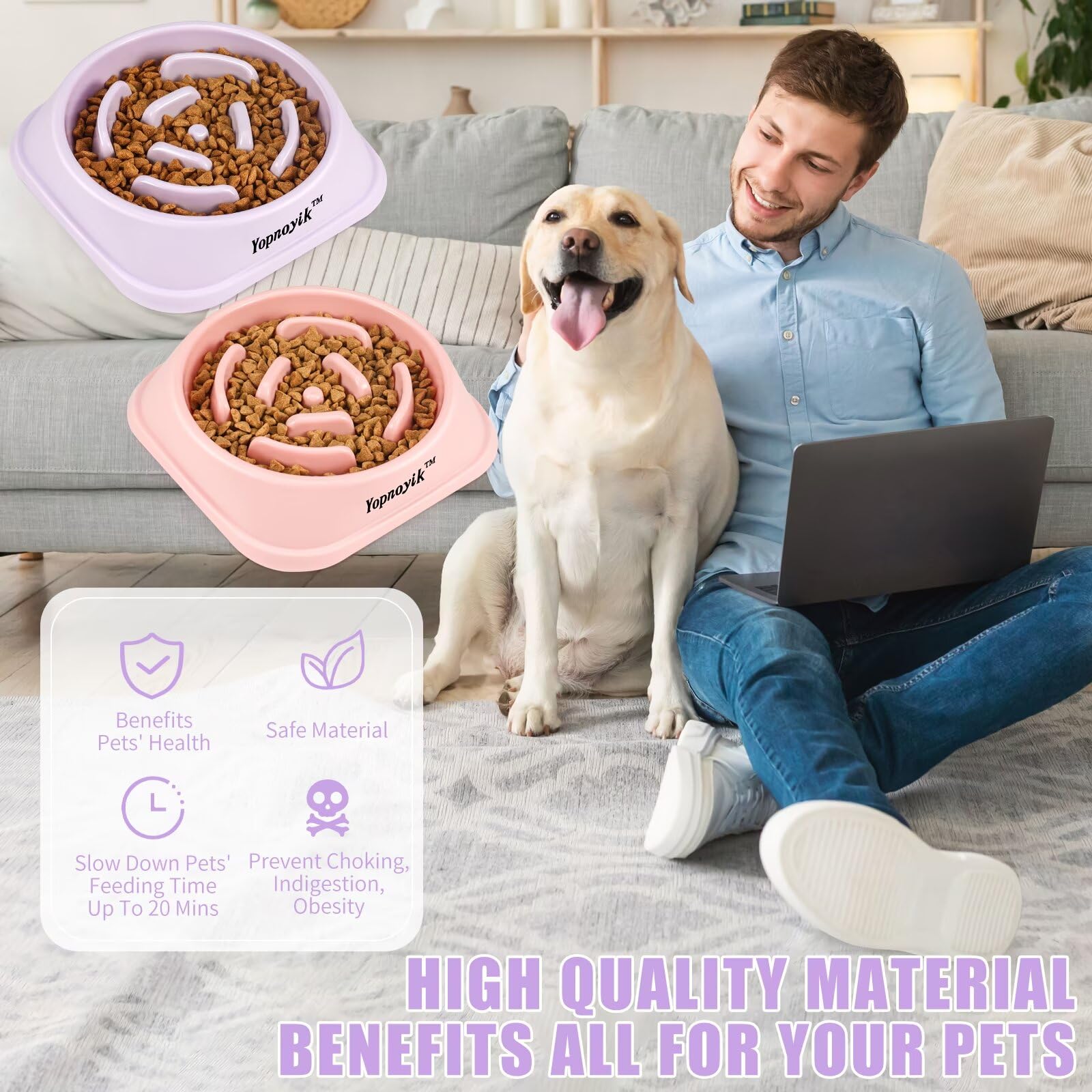Yopnoyik gamelle lente pour-chat-et-chien: adaptée petites et moyennes races.