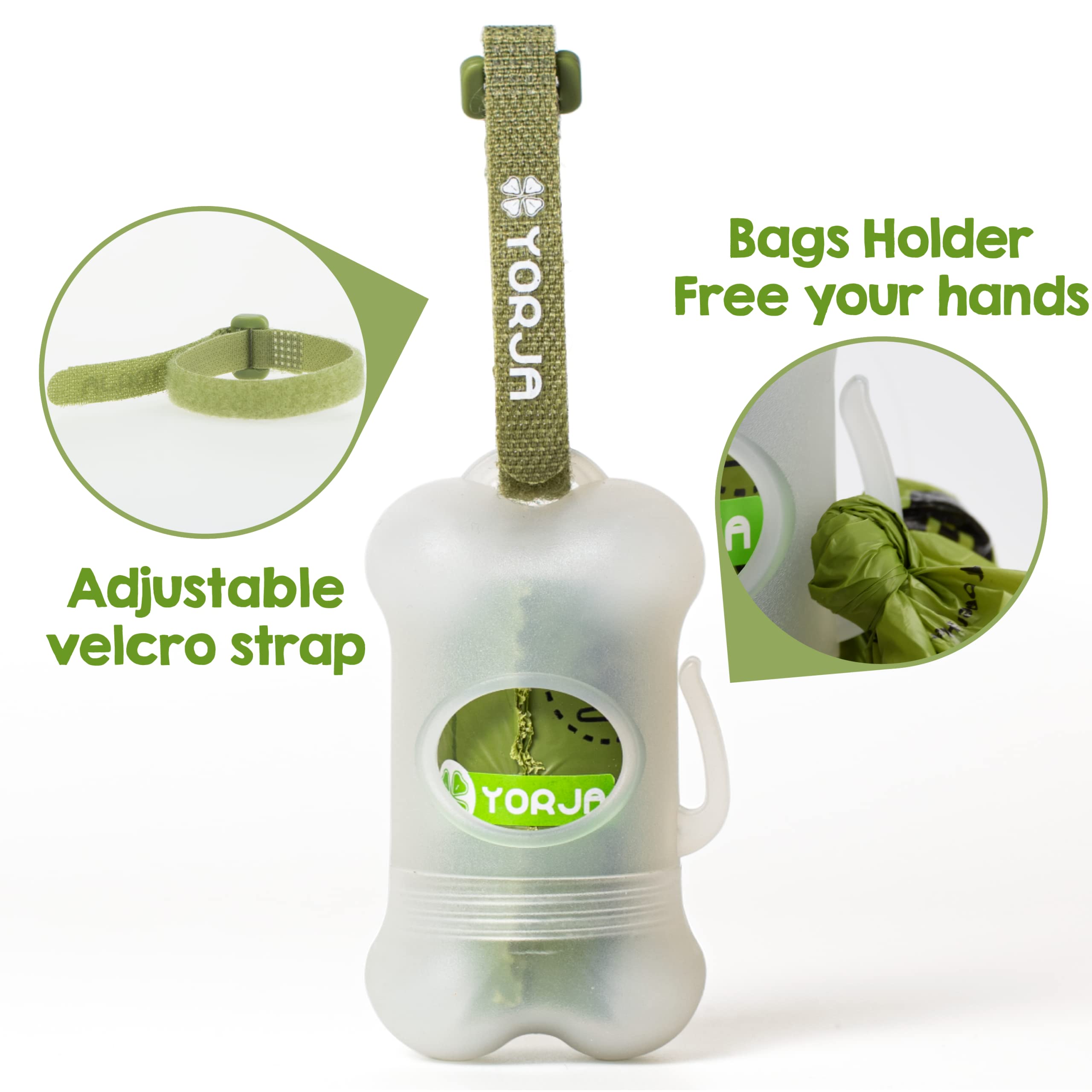 Rouleaux Yorja pour sacs canins, réduction des déchets plastique.